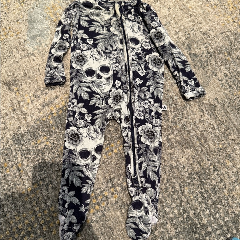 Cozy Critters Kids Footie Pajamas - Blue and Black - Picture 6 of 7